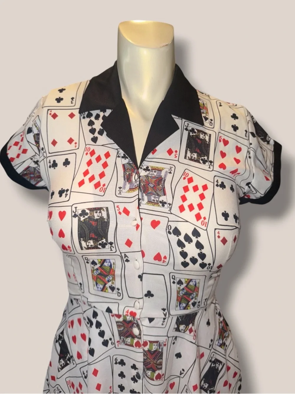Unique Vintage Card Deck Print Retro NWT 50s era dress